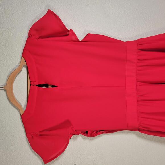Maison Jules Red V Neck Lined Dress Women Size XS - Picture 7 of 9